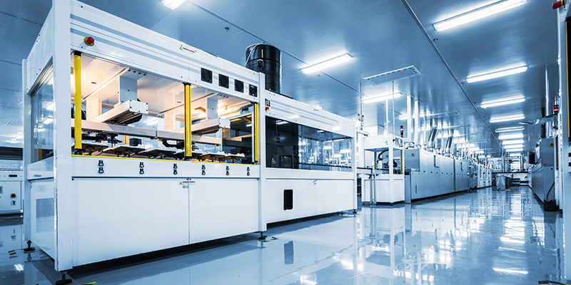 Tillverkningslinje i fabrik