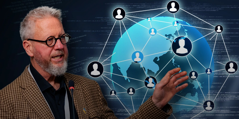 Torbjörn Lahrin, of Us, framför IoT-bild